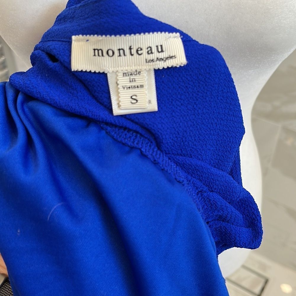 Monteau Dress Juniors Small Cobalt Blue Fit Flare Elastic Waist. Size S - Picture 6 of 7